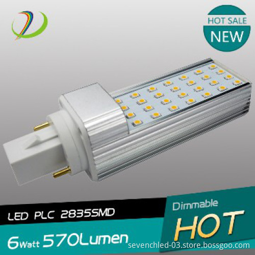 120degree smd2835 6w 570lm pf>0.95 cri>83 led g24 pl lamp
